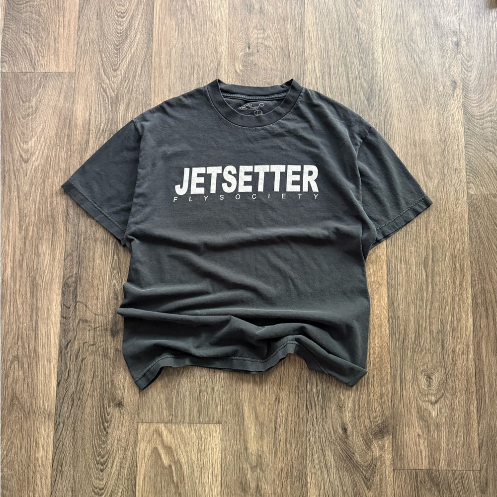 Vintage Fly Society Jetsetter Tee Men's Black T-Shirt great quality very rare L